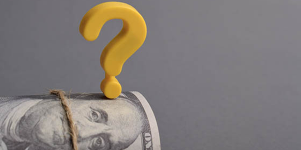 money with question mark over it graphic