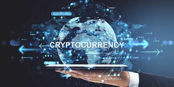 Graphic of cryptocurrency transactions
