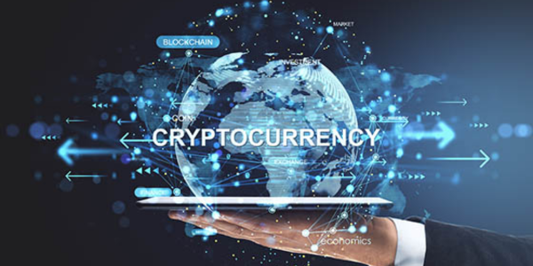 Graphic of cryptocurrency transactions